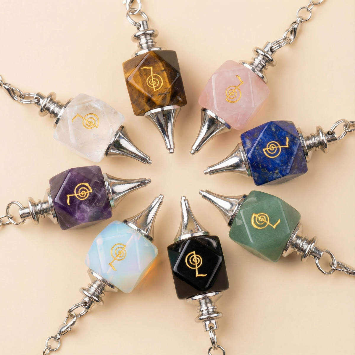 Pendule ORION - Pierre Naturelle & Symbole Reiki